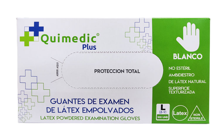GUANTES DESCARTABLES DE LATEX TALLA L X 100 UND