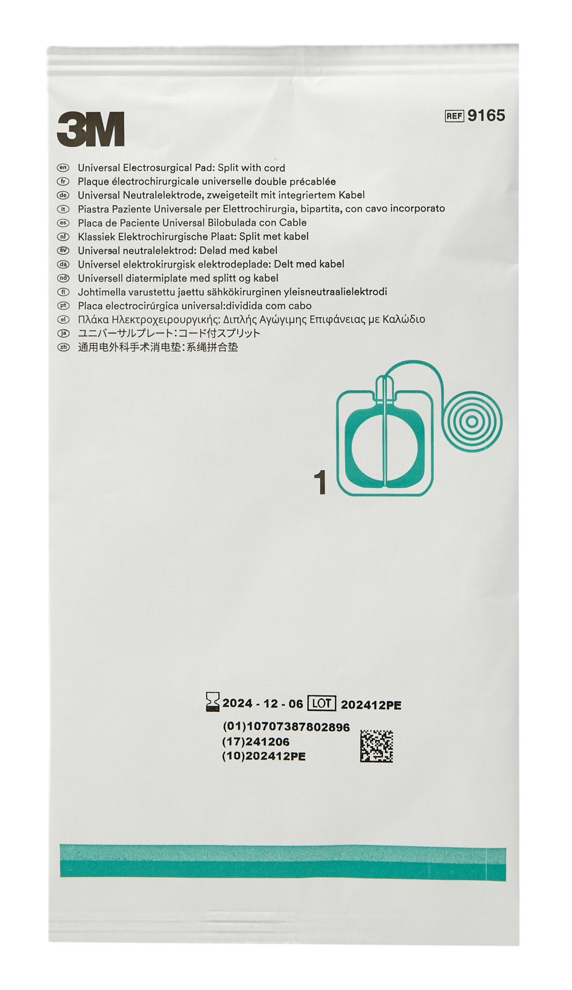 PLACA INDIFERENTE DE ELECTROCAUTERIO - 9165