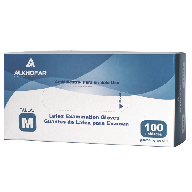 GUANTES DESCARTABLES DE LATEX TALLA M X 100 UND