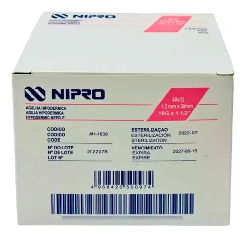 AGUJA HIPODERMICA N. 18 X 1 1/2