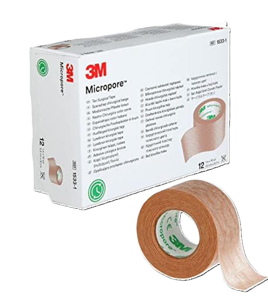 ESPARADRAPO MICROPORE COLOR PIEL X 12 CORTES - 1533(1)