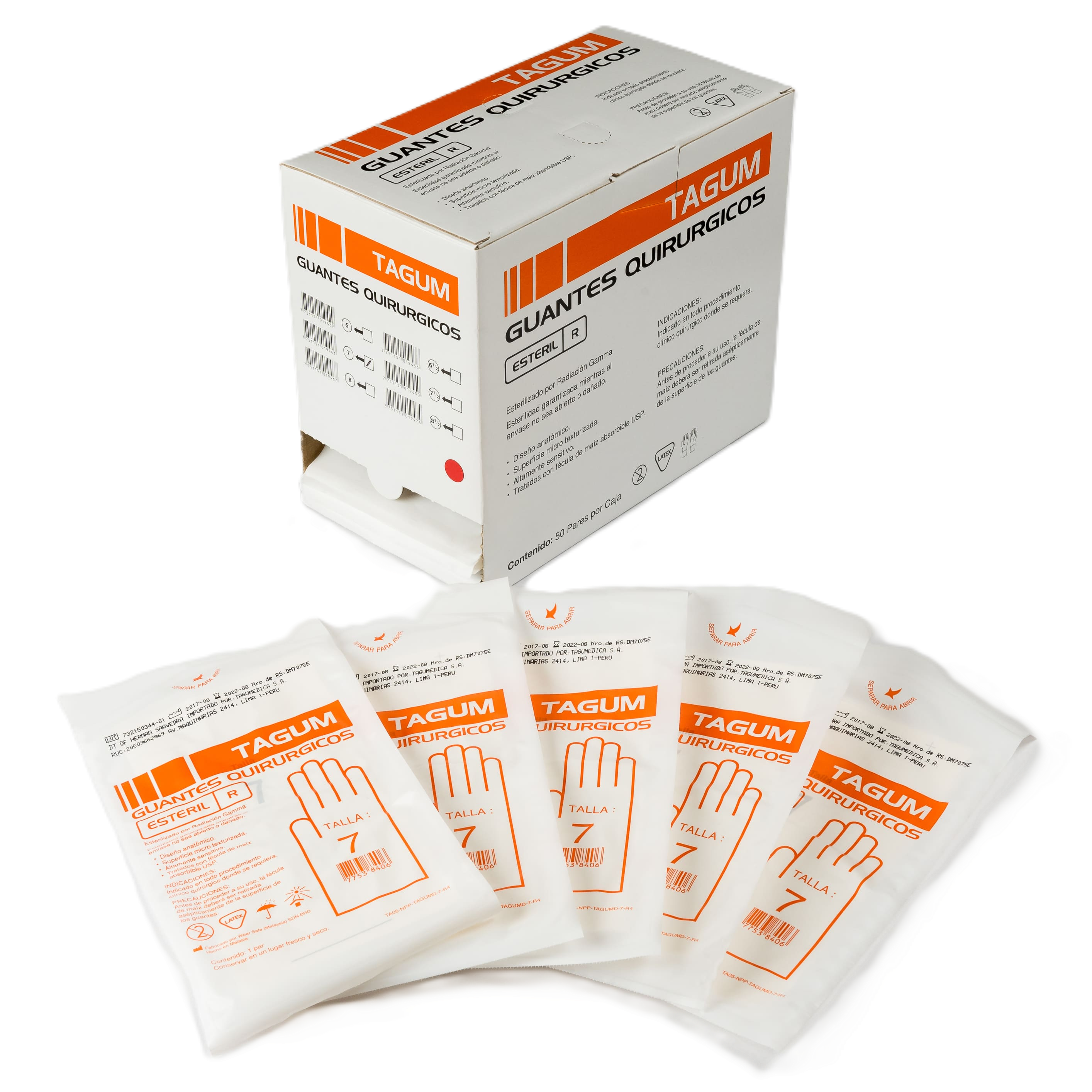 GUANTES QUIRURGICOS TALLA 7 X 50 PARES
