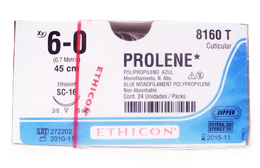 POLIPROPILENO MONOFILAMENTO AZUL 6/0 SC-16 45 CM - PROLENE