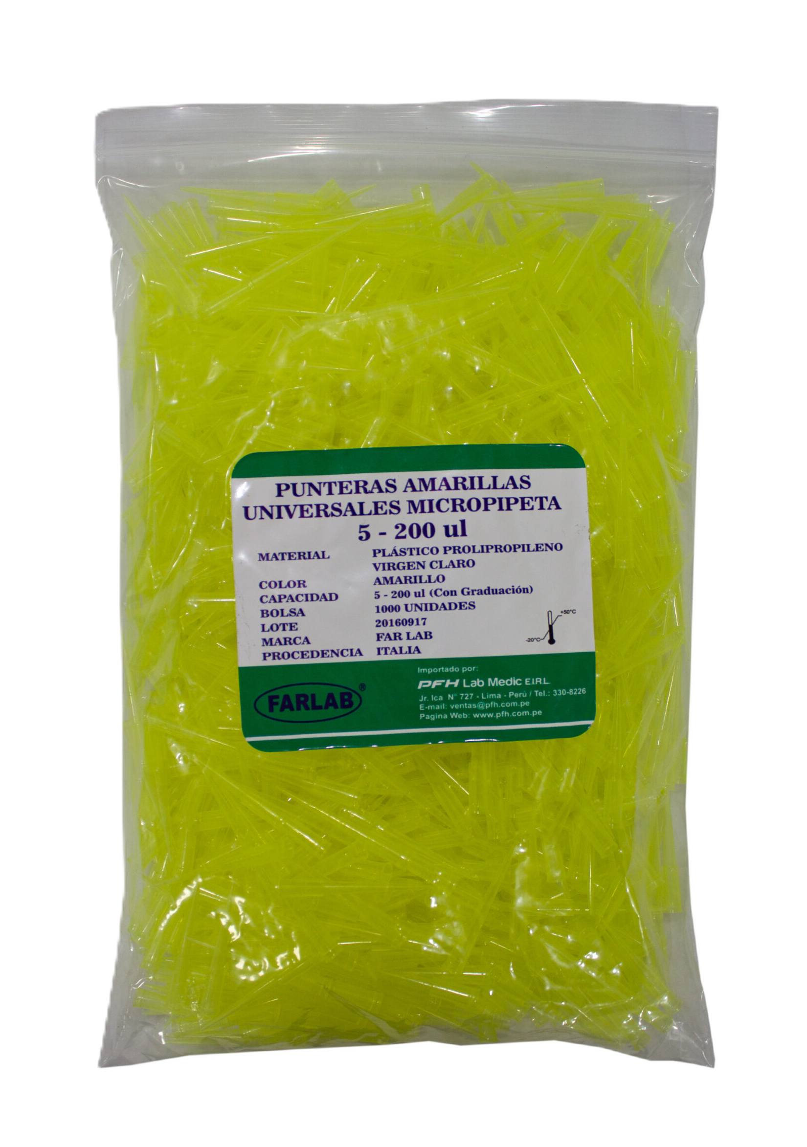 TIPS AMARILLOS PARA PIPETAS DE 200 UL X 1000 UND