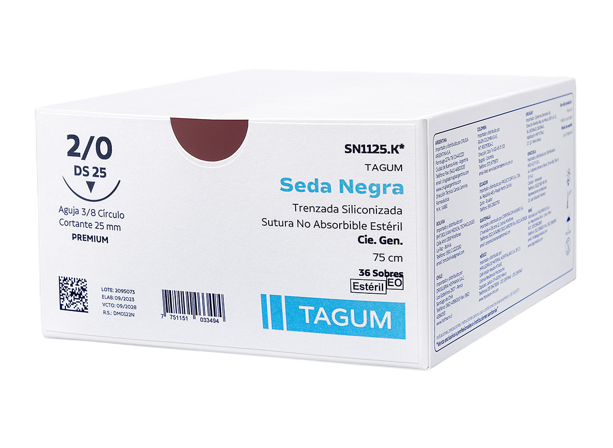 SEDA NEGRA 2/0 DS 25 X 24 UND