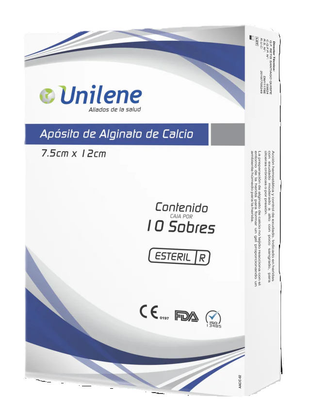 APOSITO DE ALGINATO DE CALCIO DE 7.5 X 12 CM