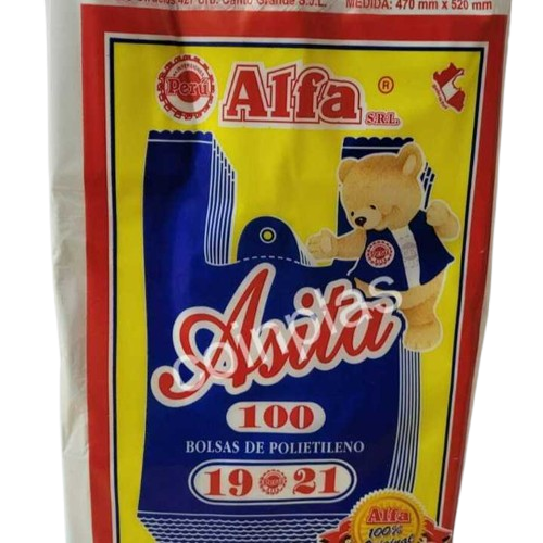 BOLSA DE PLASTICO DE 19 X 21 X 100 UND