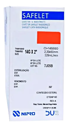 CATETER ENDOVENOSO PERIFERICO N. 14 X 50 UND