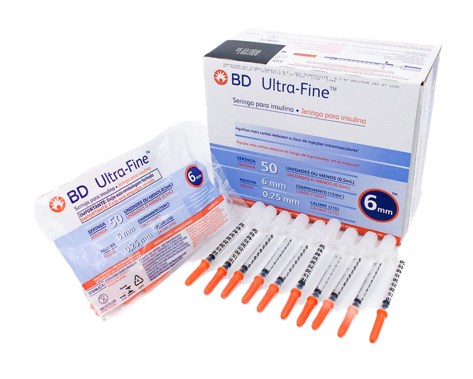 JERINGA DE INSULINA DE 0.5 ML X 100 UND