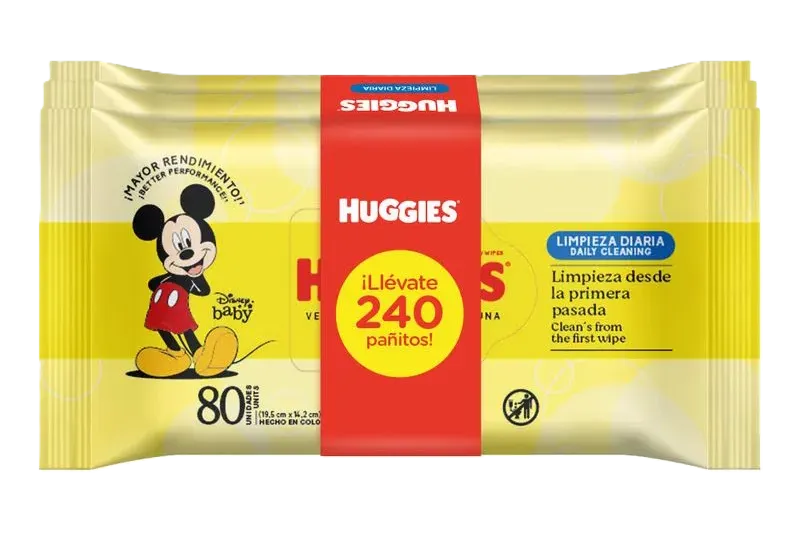 TOALLAS HUMEDAS LIMPIEZA COTIDIANA MANZANILLA X 80 UND - HUGGIES