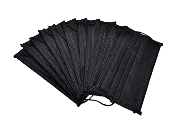 MASCARILLA TRES PLIEGUES NEGRO X 50 UND