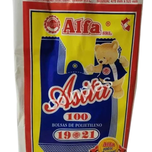 BOLSA DE PLASTICO DE 19 X 21 X 100 UND