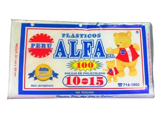 BOLSA DE PLASTICO DE 10 X 15 X 100 UND