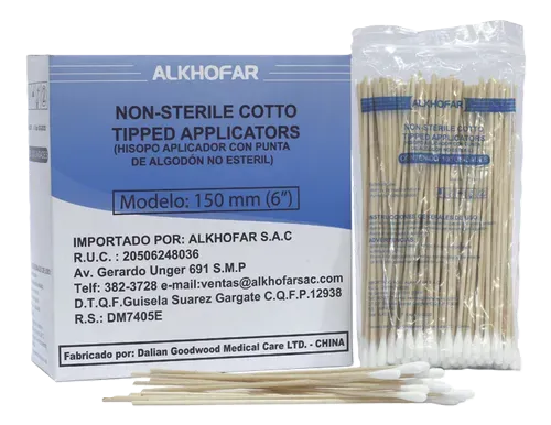 HISOPOS DESCARTABLES SIN ESTERILIZAR X 100 UND