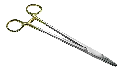 PINZA PORTA AGUJA DE 18 CM MANGO DORADO