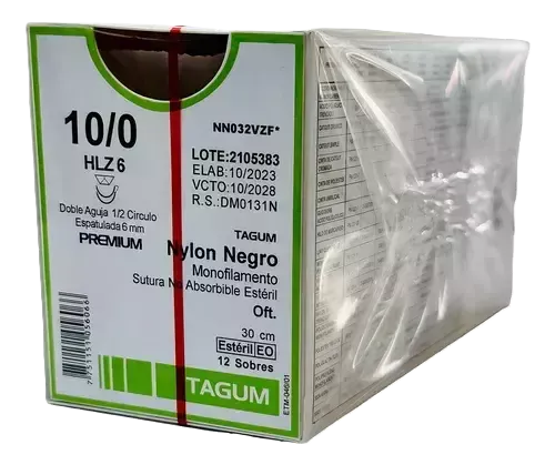 NYLON NEGRO MONOFILAMENTO 10/0 DOBLE AGUJA ESPATULADA