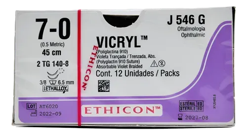 VYCRIL 7/0 DOBLE AGUJA ESPATULADA