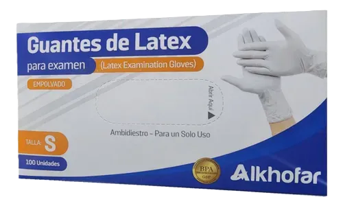 GUANTES DESCARTABLES DE LATEX TALLA S X 100 UND