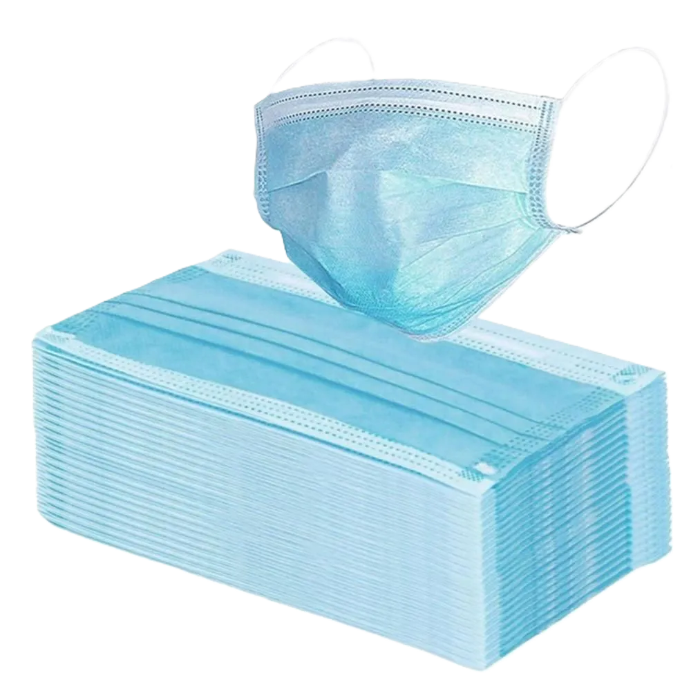 MASCARILLA TRES PLIEGUES CELESTE X 50 UND