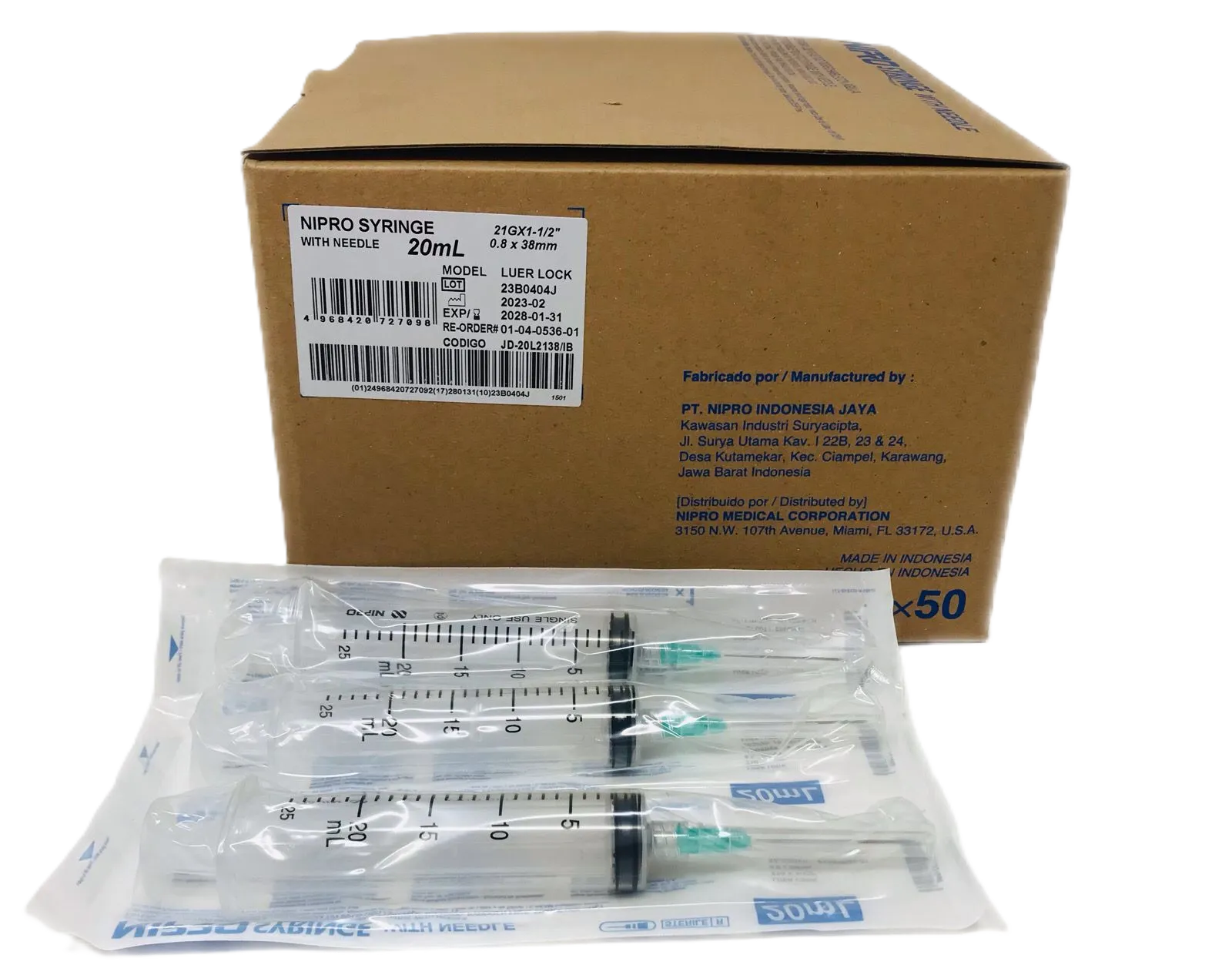 JERINGA DE 20 ML X 50 UND