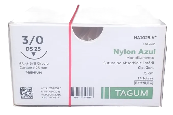 NYLON AZUL MONOFILAMENTO 3/0 DS 25 X 24 UND