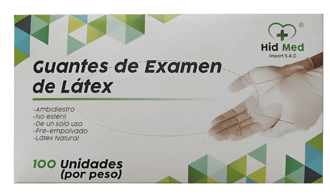 GUANTES DESCARTABLES DE LATEX TALLA M X 100 UND