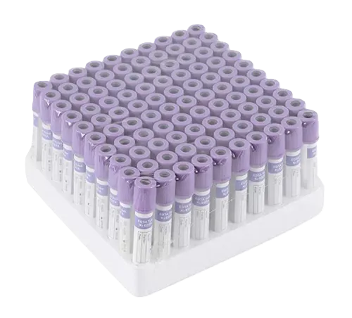 TUBO TAPA LILA EDTA K2 AL 0.5 ML DE 45 MM X 100 UND