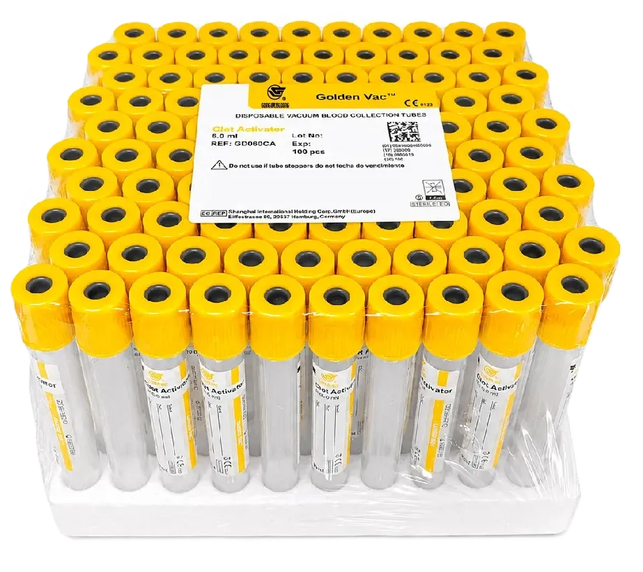 TUBO TAPA AMARILLO CON GEL DE 5 ML X 13 X 100 MM X 10 UND