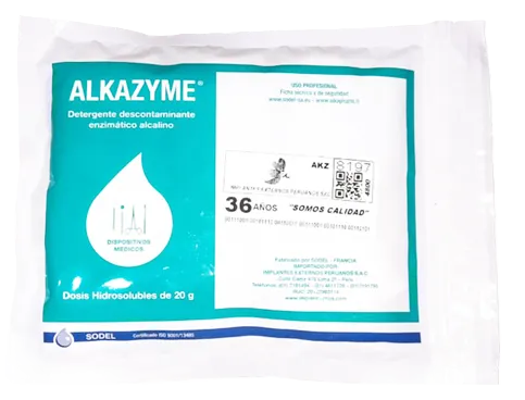 DETERGENTE ENZIMATICO DESINFECTANTE EN POLVO DE 20 G X 12 UND - ALKAZYME