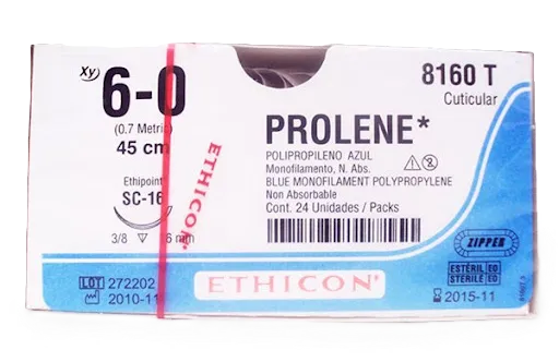 POLIPROPILENO MONOFILAMENTO AZUL 6/0 SC-16 45 CM - PROLENE