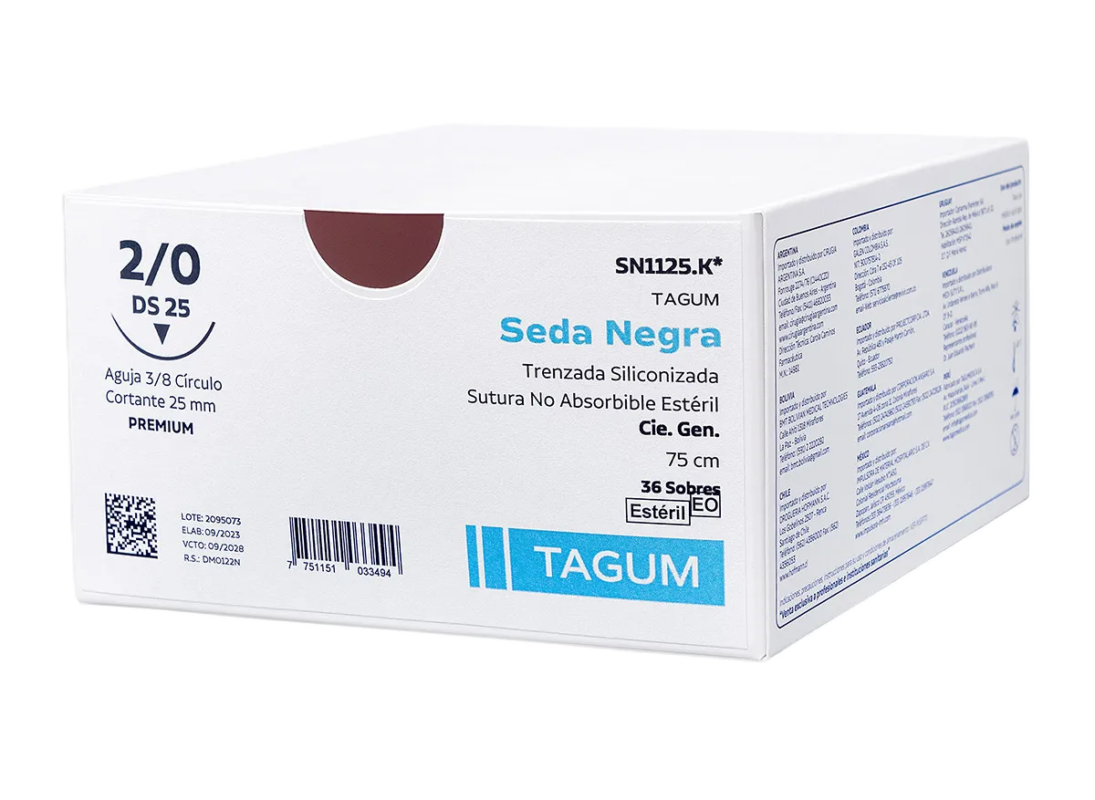 SEDA NEGRA 2/0 DS 25 X 24 UND
