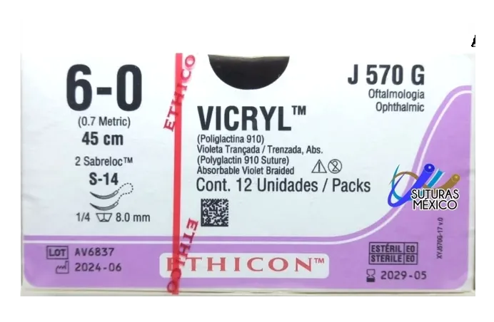 VYCRIL 6/0 DOBLE AGUJA ESPATULADA