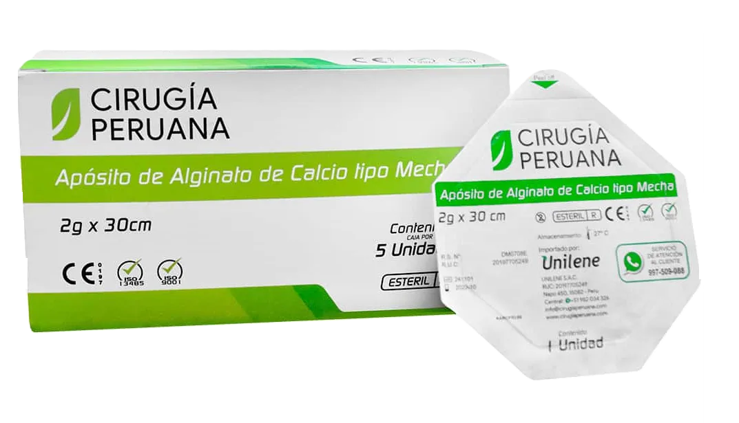 APOSITO DE ALGINATO DE CALCIO TIPO MECHA