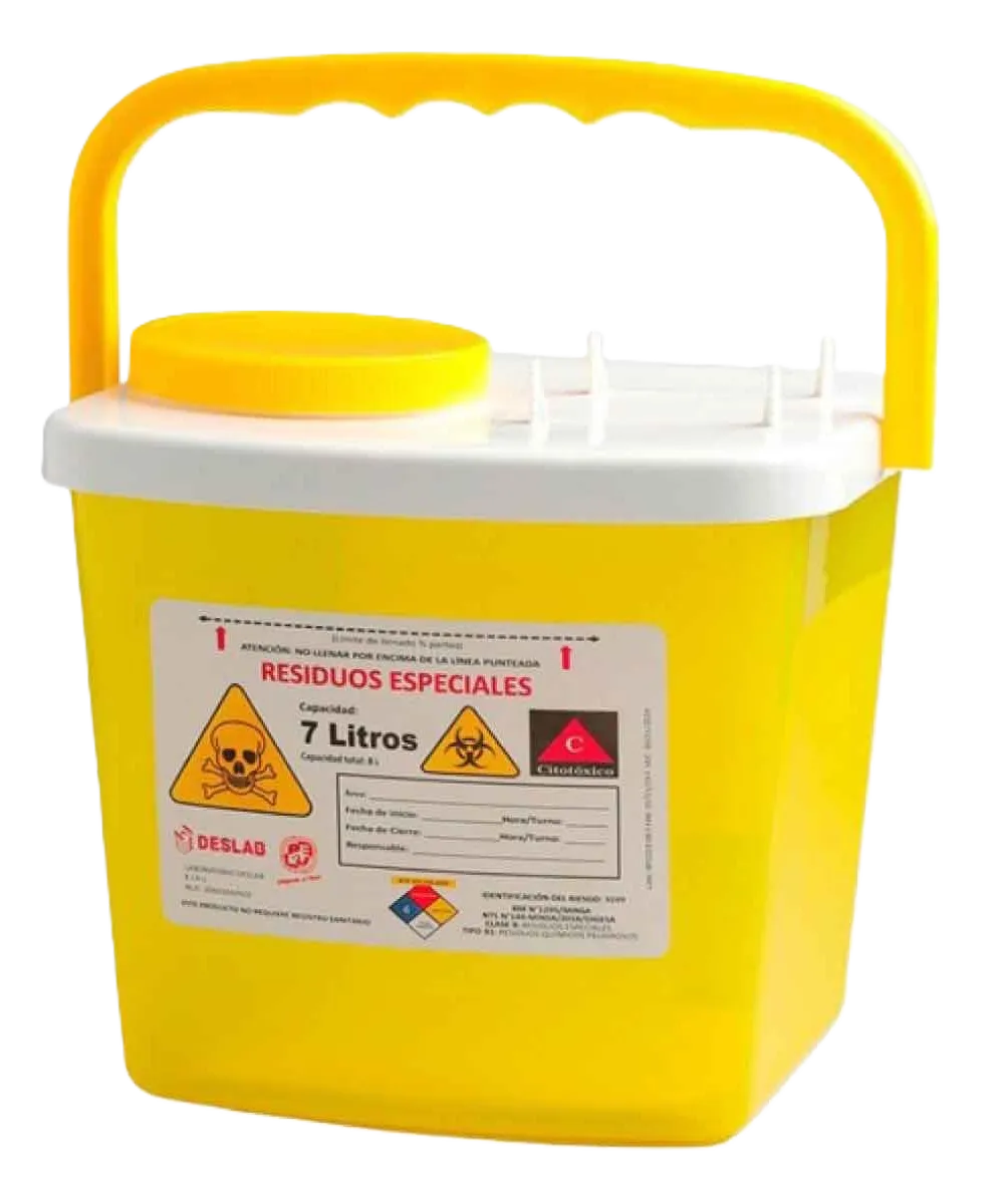 DESCARTEX DE BIOSEGURIDAD X 7 LT PLASTICO AMARILLO
