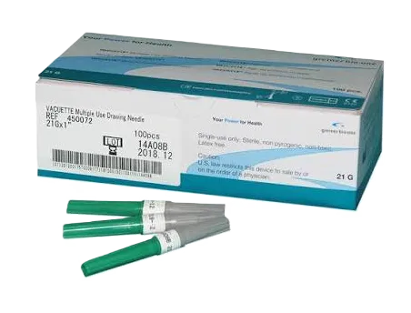 AGUJA VACUTAINER PARA LA TOMA Y RECOLECCION DE SANGRE 21G X 1 1/2 X 100 UND - V-NEEDLE