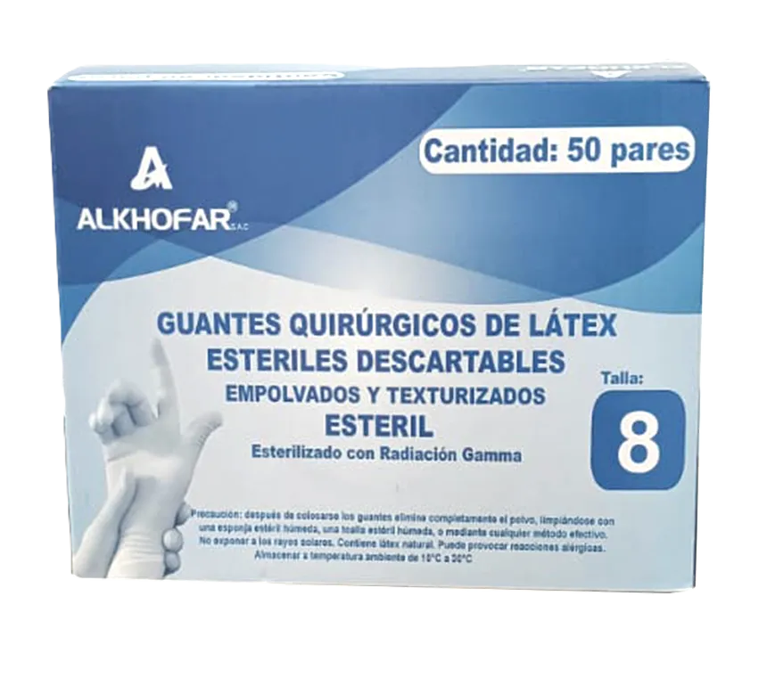 GUANTES QUIRURGICOS TALLA 8 X 50 PARES