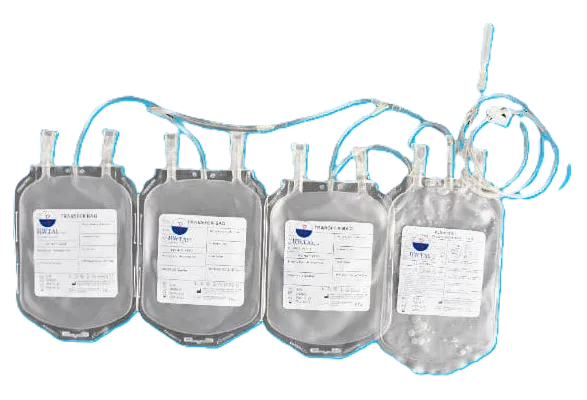 BOLSA DE SANGRE CUADRUPLE CON CPDA X 450 ML