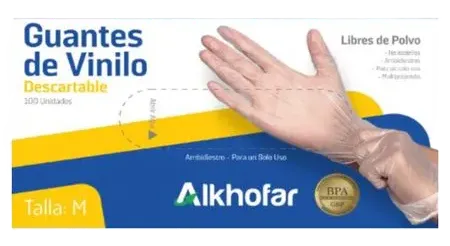 GUANTES DE VINILO TALLA M X 100 UND