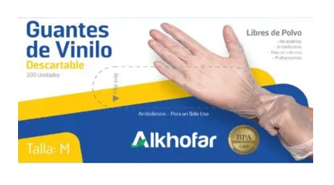 GUANTES DE VINILO TALLA M X 100 UND