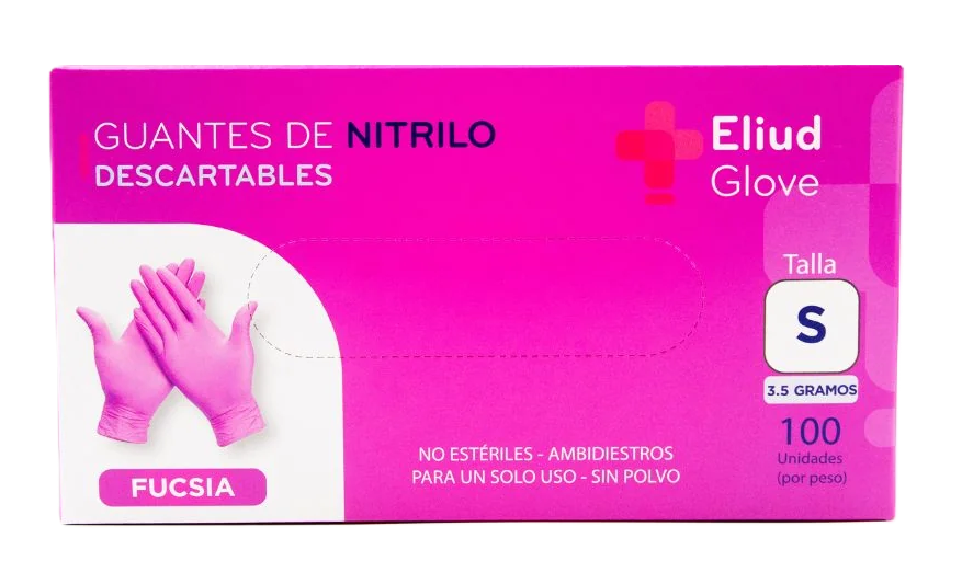 GUANTES DE NITRILO FUCSIA X 100 UND