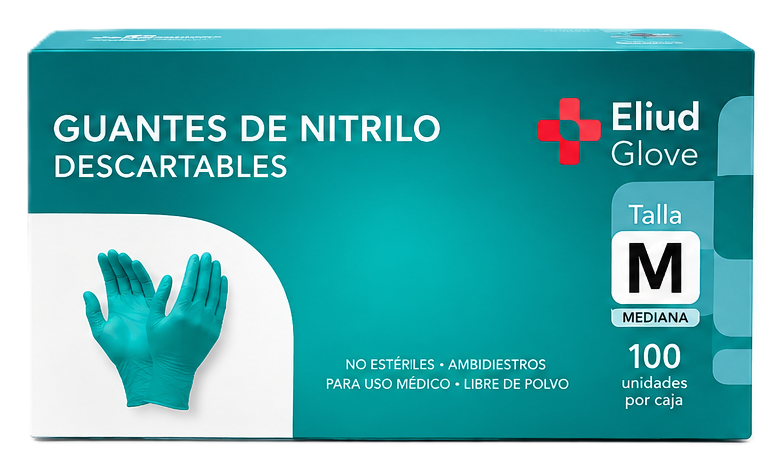 GUANTES DE NITRILO VERDE TALLA M X 100 UND