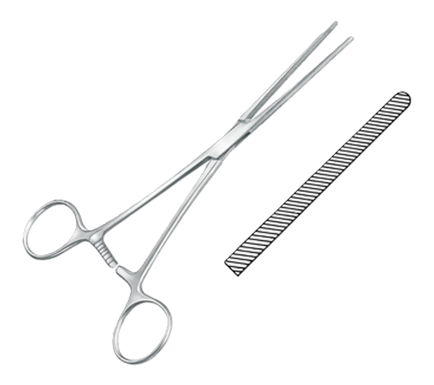 PINZA CLAMP INTESTINAL RECTA DE 21 CM