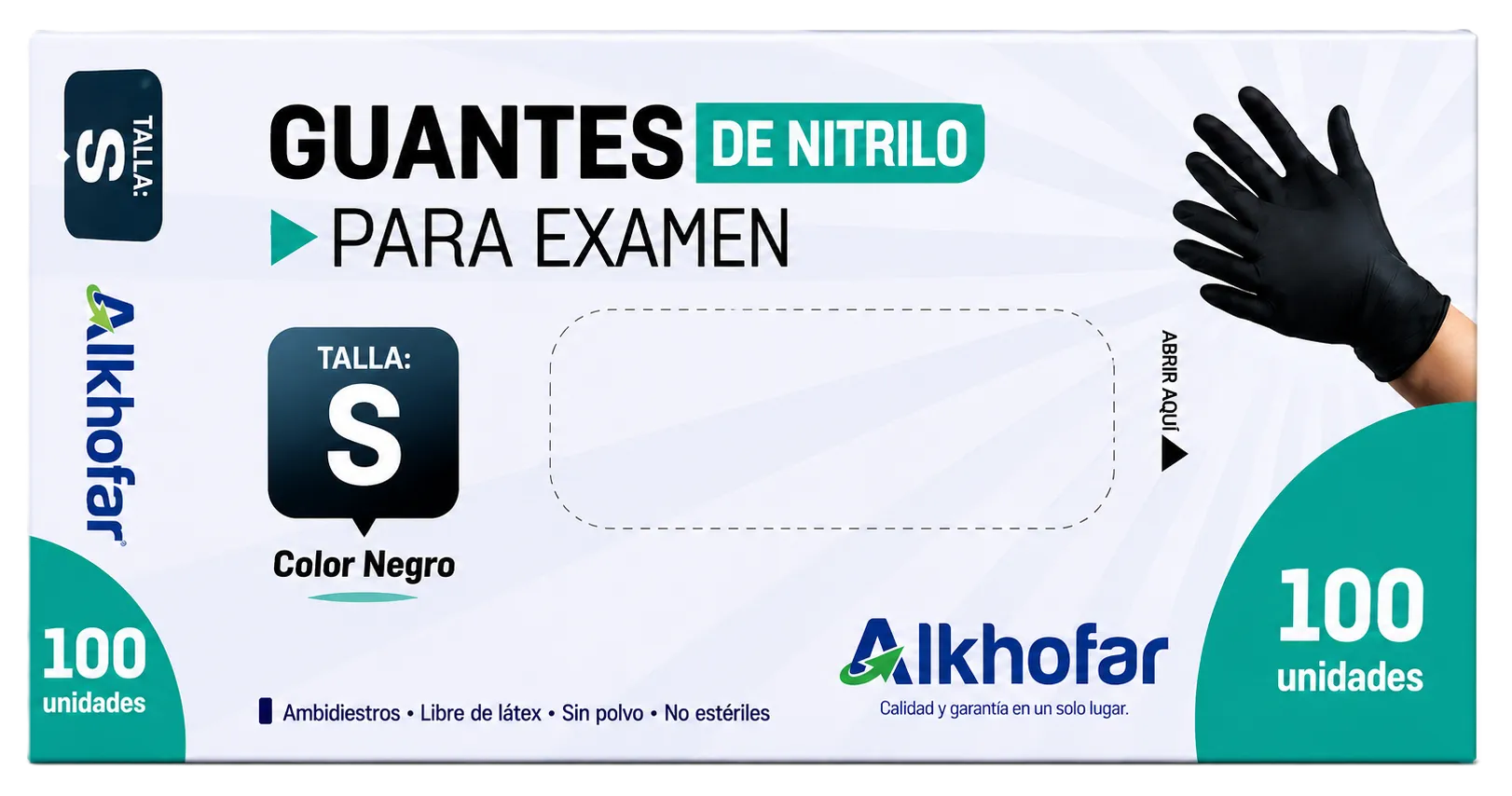 GUANTES DE NITRILO NEGRO TALLA S X 100 UND