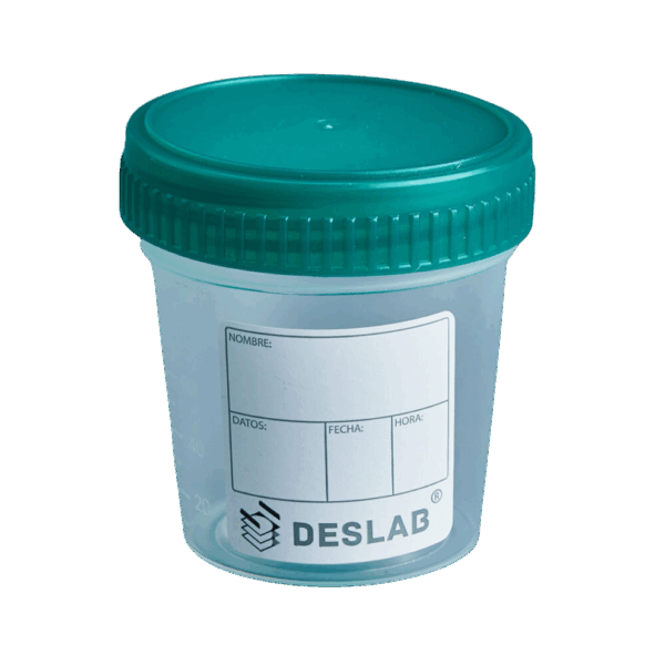 COLECTOR BIOLOGICO PARA MUESTRA DE ORINA ESTERIL TAPA VERDE X 120 ML