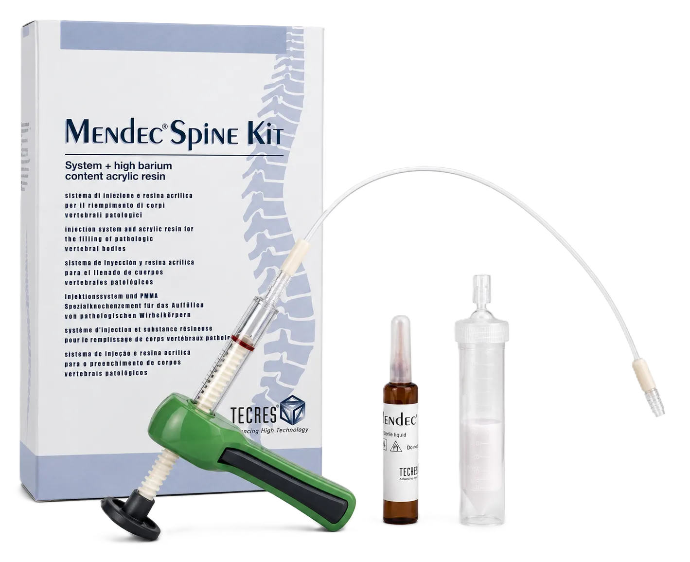 KIT QUIRURGICO DE CEMENTO OSEO DE BAJA VISCOSIDAD PARA COLUMNA - MENDEC SPINE KIT