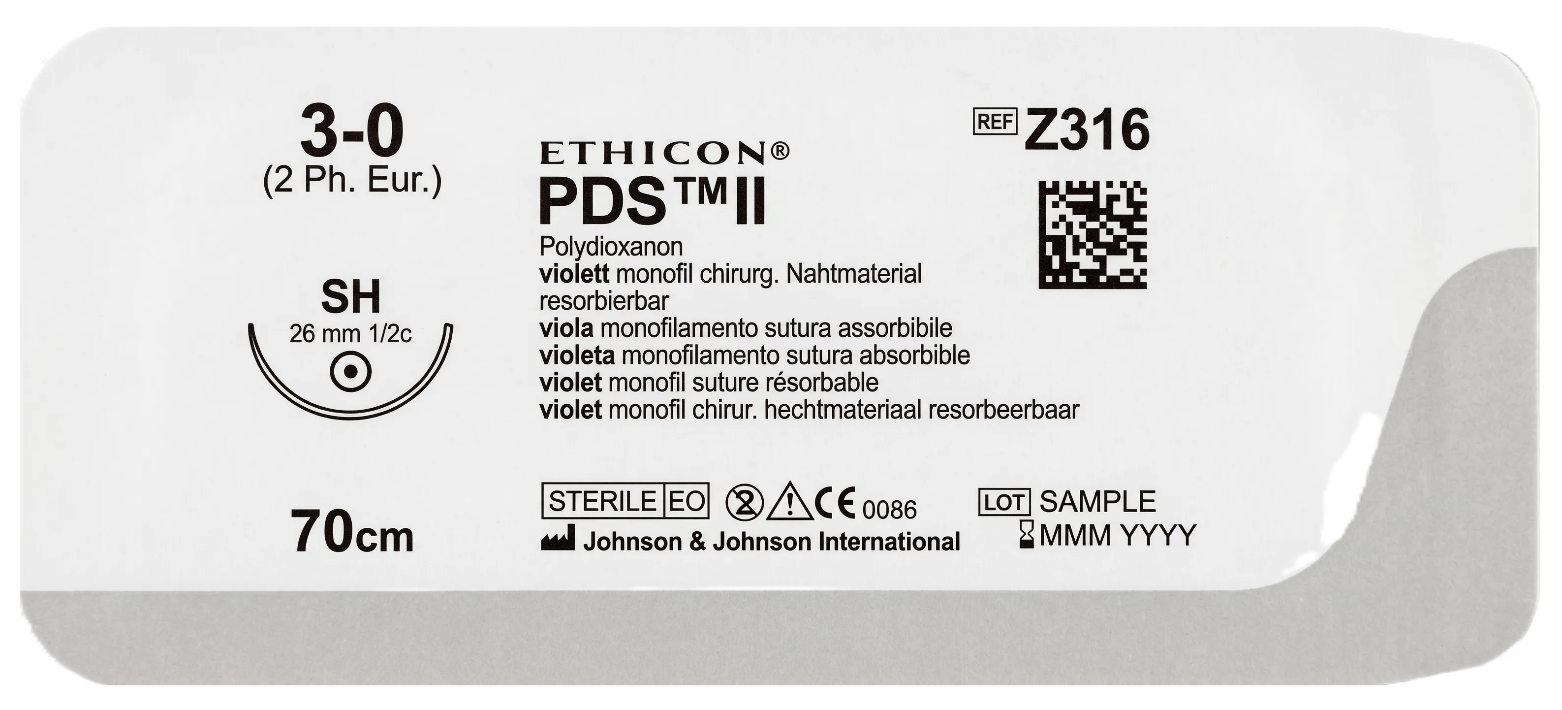 POLIDIOXANONA 3/0 SH 26 27'' 70 CM - PDS II