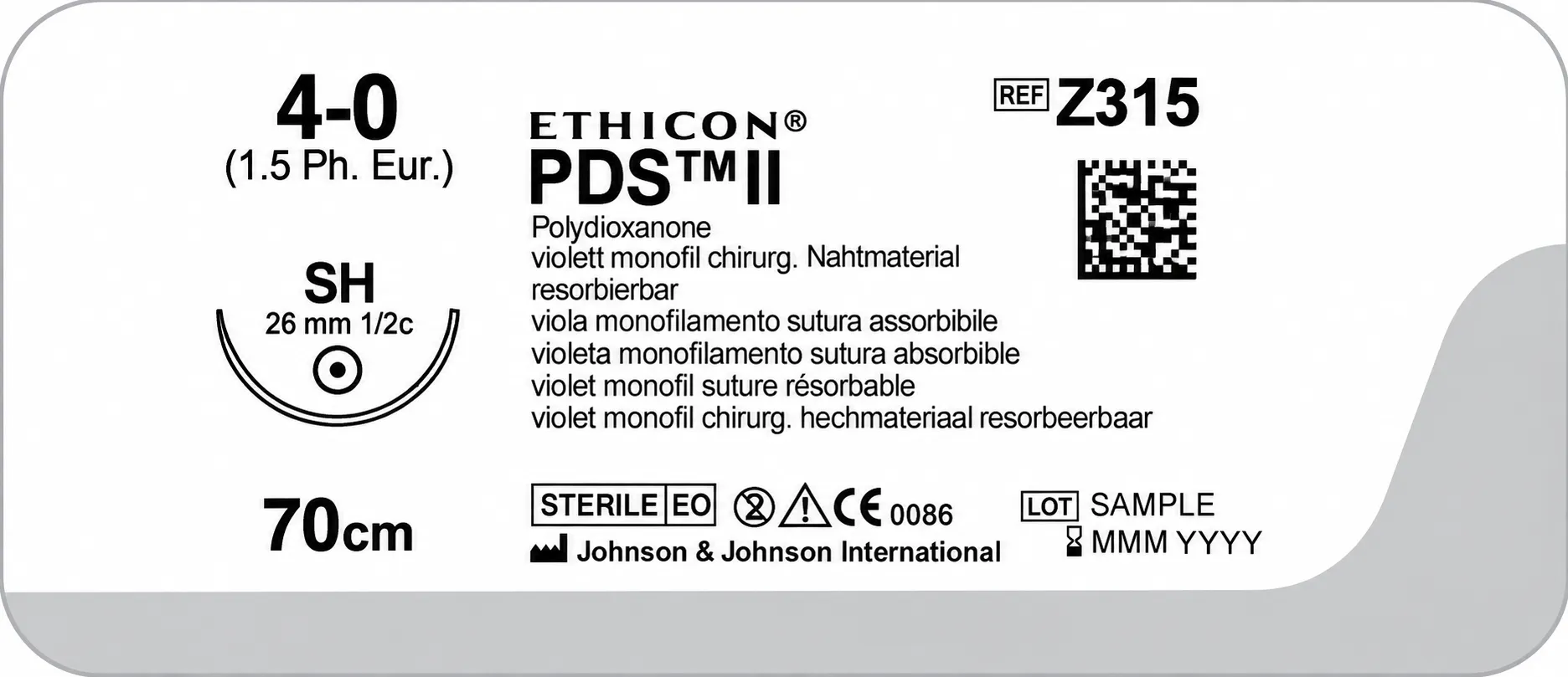 POLIDIOXANONA 4/0 SH 26 27'' 70 CM - PDS II