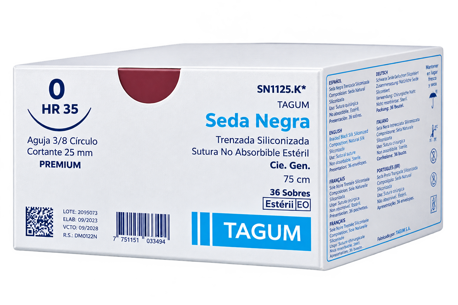 SEDA NEGRA TRENZADA 0 HR 35 X 24 UND