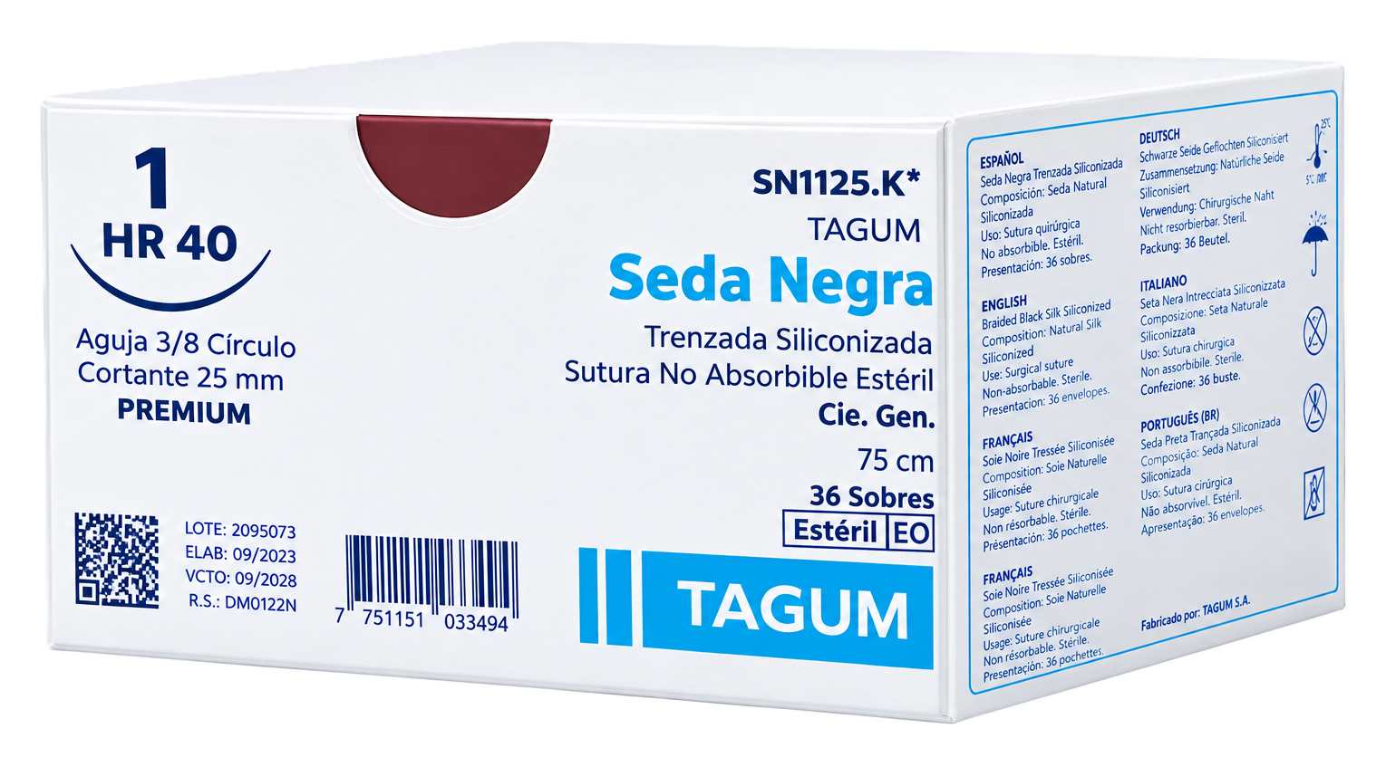 SEDA NEGRA TRENZADA 1 HR 40 X 24 UND