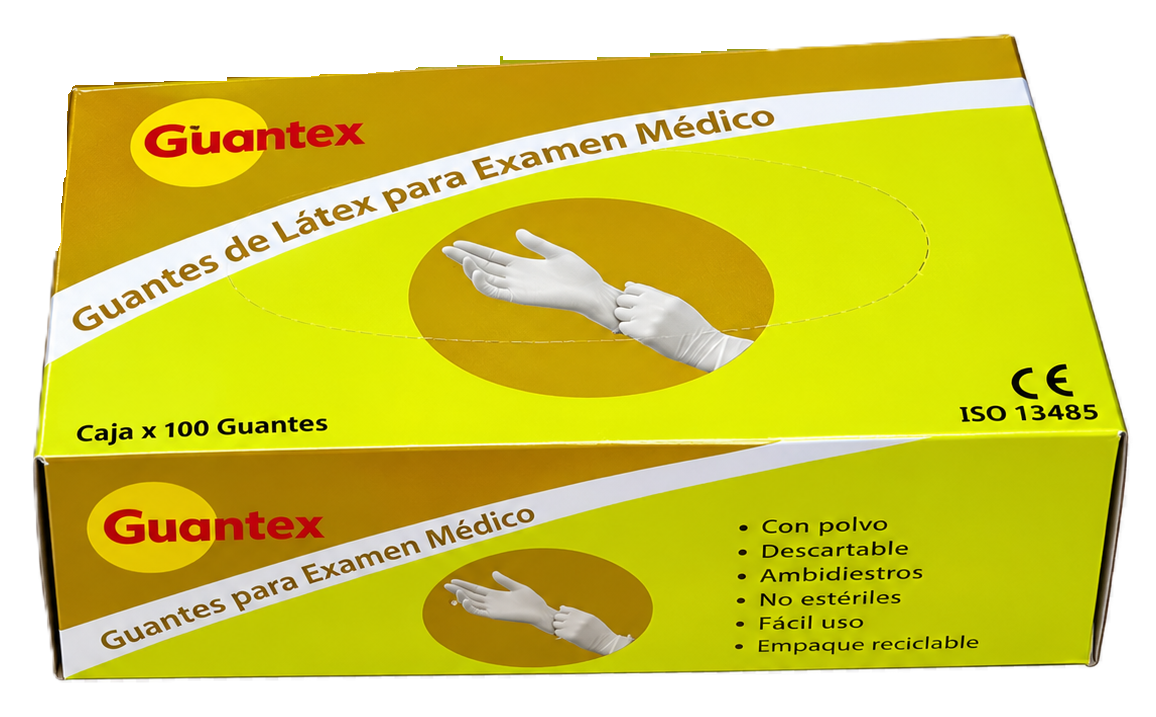GUANTES DESCARTABLES DE LATEX TALLA L X 100 UND